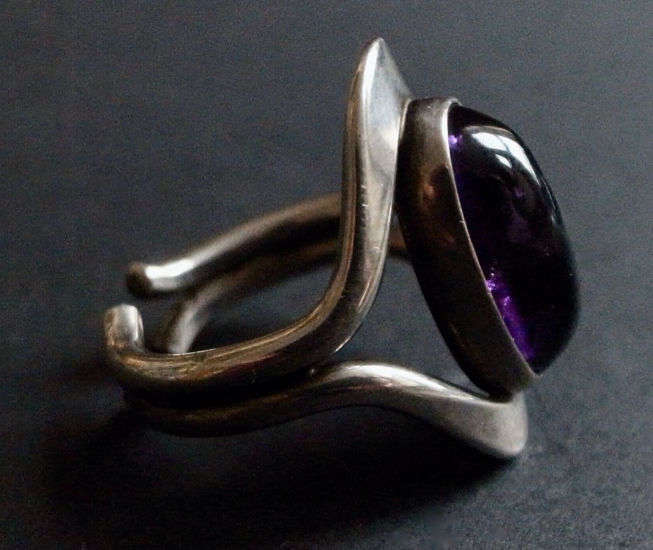 Niels Erik From, amethyst set silver ring, #Denmark, circa 1970. New to johnkelly1880.co.uk visit for more info and images, or DM me. Free UK P&P. #preowned #preownedjewellery #vintage #vintagejewellery #danishjewellery #danishdesign #jewellery #scandinavianjewellery