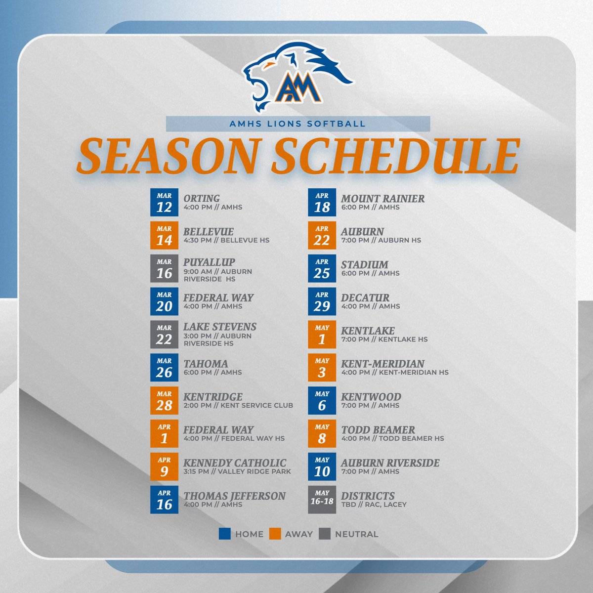 BrynnaErdmann's tweet photo. It’s go time!! Here’s my schedule for the 2024 high school season 🦁🥎#GoLions https://t.co/LCTbXhaN54