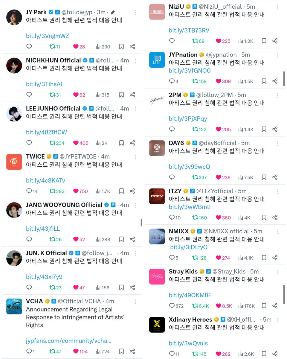 hananoanna_JYP's tweet photo. JYP全アカウントから警告文出たよ😊震えて待ちな😊 https://t.co/fUWP7XV3ff