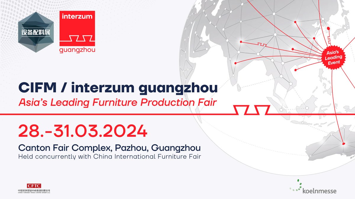 From March 28th to 31st, CIFM / interzum guangzhou 2024 will return to the Guangzhou Pazhou Complex, continuing its legacy as a global furniture industry focal point. 

✅Secure your ticket for FREE:
interzum.tonggao.info/en/customer/lo…

#interzumguangzhou #China #Guangzhou #furniture