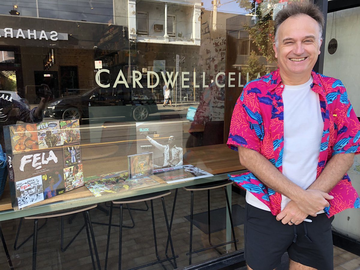 CardwellCellars's tweet photo. Tonight! #Fela listening party from 7 to 10pm. Robert will be spinning some choice #Afrobeat sides for you, from the originator himself to @publicopinionao and @Antibalas https://t.co/aQ576AZLMU