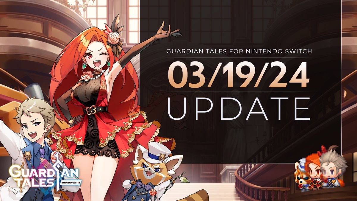 GuardianTalesNS's tweet photo. 🔨Maintenance Reminder 
Guardian Tales for NINTENDO SWITCH™ will be adding new content soon. 

👉 New Featured Banners featuring Mad Panda Trio and their SSR Weapon Prestige.
👉 Hero Ascent : Karina, Mei and, Fei
👉 100 Free Summon Event

To know more:
https://t.co/VNtJmHtCRe https://t.co/GPV0dc7p4i