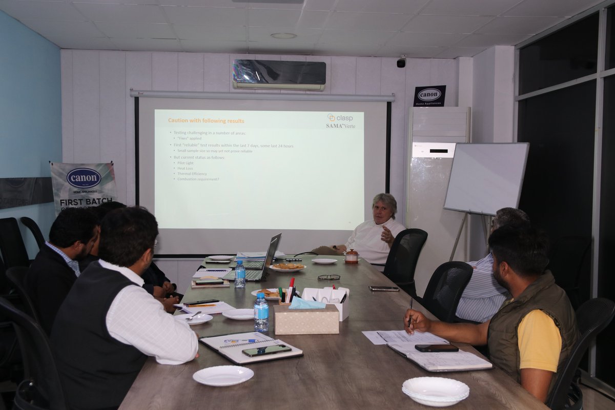 sama_verte's tweet photo. On the 7th of March, 2024, @CLASP / @SAMA_verte organized a meeting in Lahore as part of the water heater accelerator program to share testing results and methodologies for efficient appliances. Members from NEECA and industry attended the session. #efficientappliances https://t.co/mzWZr2f6rw
