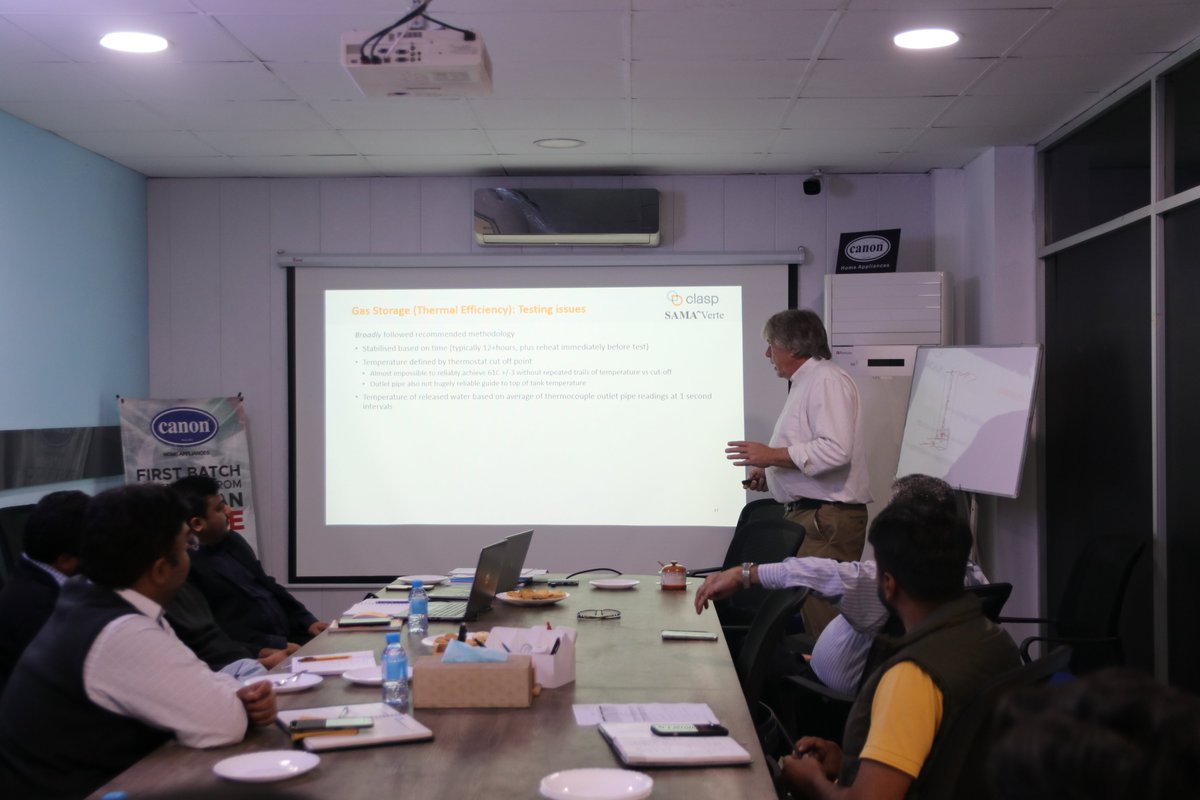 sama_verte's tweet photo. On the 7th of March, 2024, @CLASP / @SAMA_verte organized a meeting in Lahore as part of the water heater accelerator program to share testing results and methodologies for efficient appliances. Members from NEECA and industry attended the session. #efficientappliances https://t.co/mzWZr2f6rw