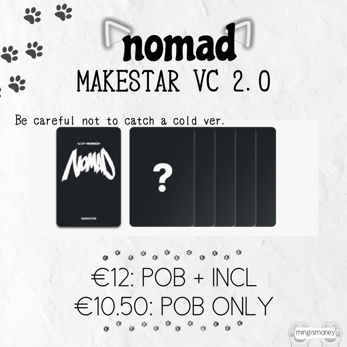 woobinsfate's tweet image. [DK/EU/WW] NOMAD DIGIPAK MAKESTAR VC 2.0 GO 

Fancall attempt

⏰Closing March 17th 12 PM CET

Claim in replies or comment on insta! 

🔗 instagram.com/p/C4fD7VVsrXU/…

#NOMAD #노매드 #NOMADGO