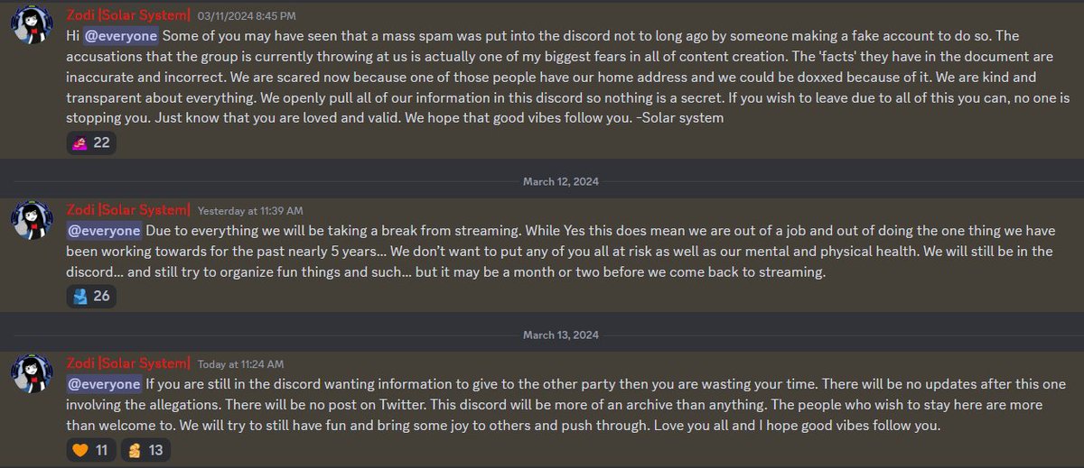 HeyStJudas's tweet photo. #zodiacsiren saying they plan on returning to streaming within two months. do not let this go away. do not let this pass. they have HURT people. all these accounts coming out-- don't let them be for nothing. if they come back, encourage people to stay away. Please. https://t.co/mUiCXpQeU8