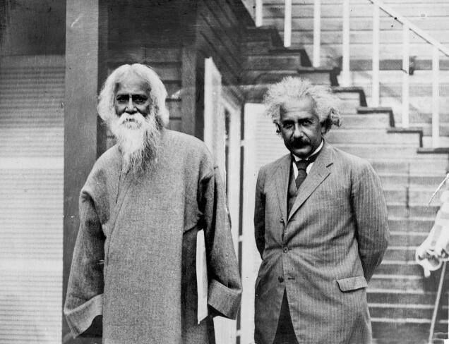 Albert Einstein, who was born #OTD in 1879, met fellow Nobel Prize laureate Rabindranath Tagore at his home in 1930. The two minds explored the concepts of science, religion and philosophy. Read an excerpt from their conversation: bit.ly/49wYOf4