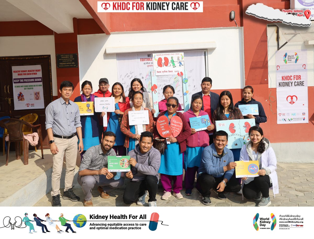 World Kidney Day 2024 in Phungling Municipality, Taplejung!
Together, let's advocate for equitable access to kidney care.  #WorldKidneyDay2024  #KidneyDisease 
KHDC For Kidney care
World Kidney Day <a href="/ISNkidneycare/">Int Society of Nephrology</a> <a href="/sanjibks1969/">Sanjib Kumar Sharma</a>  <a href="/worldkidneyday/">World Kidney Day</a>  <a href="/nkf/">National Kidney Foundation</a>