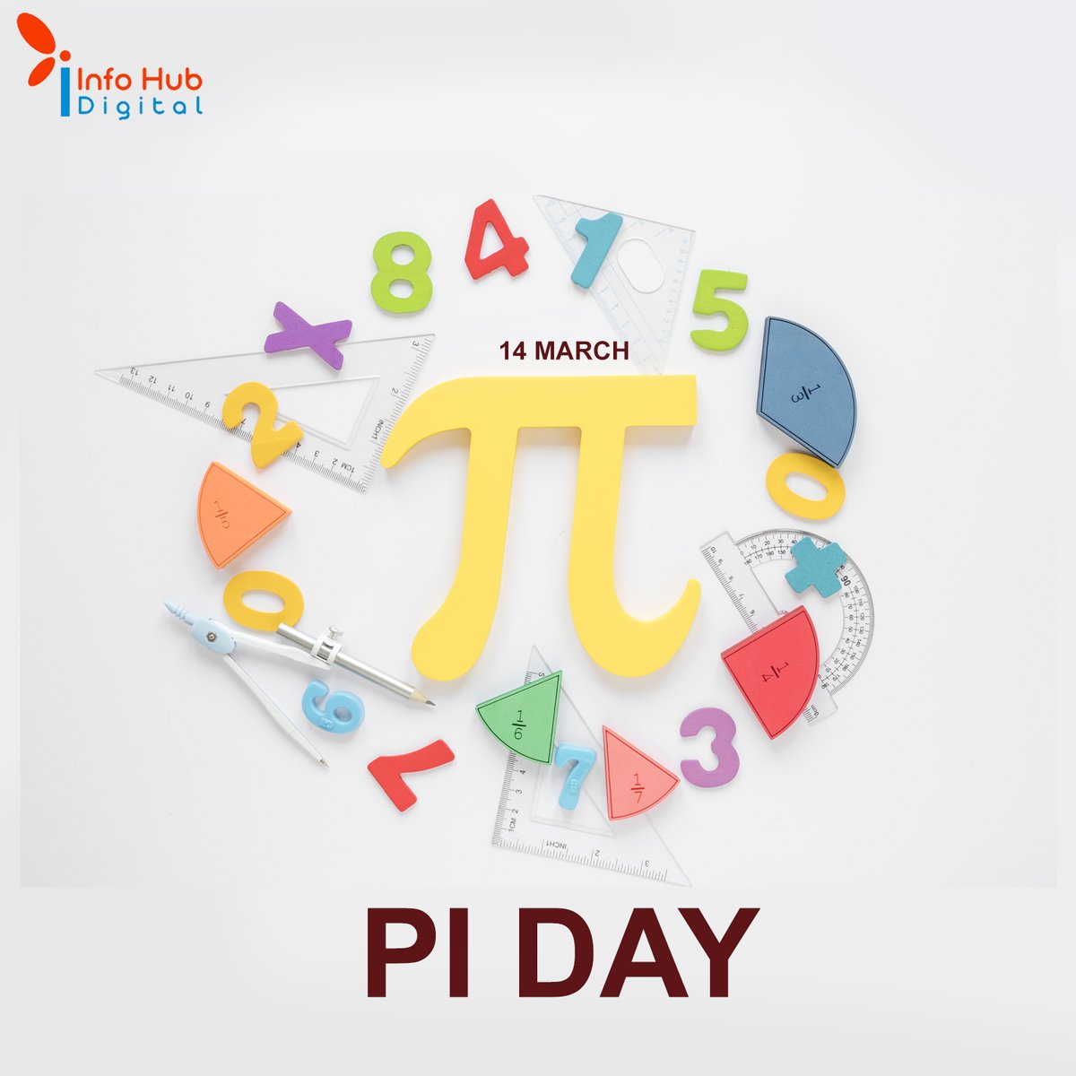 Happy Pi Day! Let's celebrate the magic of π, where numbers never end and circles never cease. 

#PiDay #Mathematics #CelebratePi #InfiniteWonders #infohubdigital