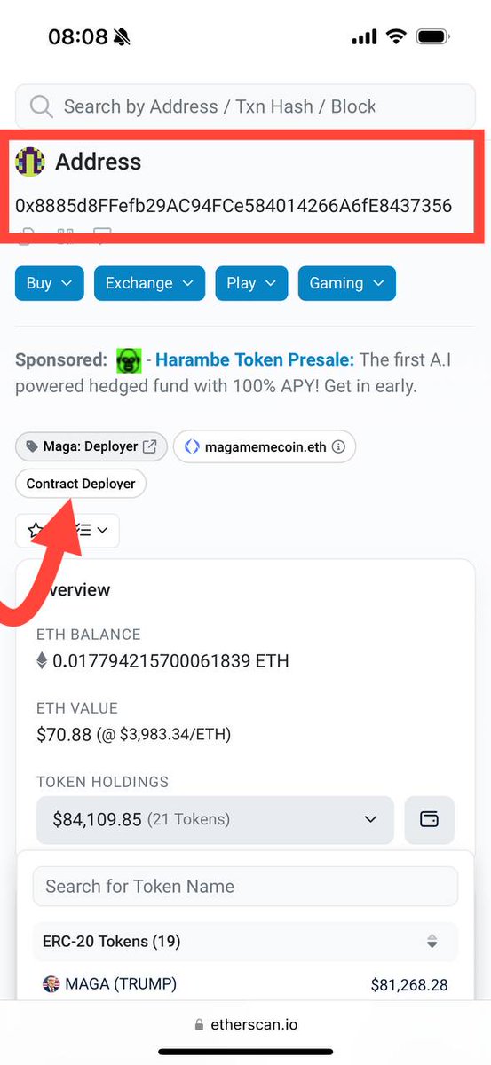 SuperTrumpCoin's tweet image. GM #STRUMPARMY , 
If you ZOOM OUT we are still UP more than 200% in the past 7 days! DCA TIME 🫡

MAGA DEPLOYER WALLET: 
0x8885d8FFefb29AC94FCe584014266A6fE8437356

EVEN #MAGA OWNERS SUPPORTEN TRUMP! WHAT A BULLISH SIGN 😱💥

#STRUMP #SUPERTRUMPCOIN #MAGA
