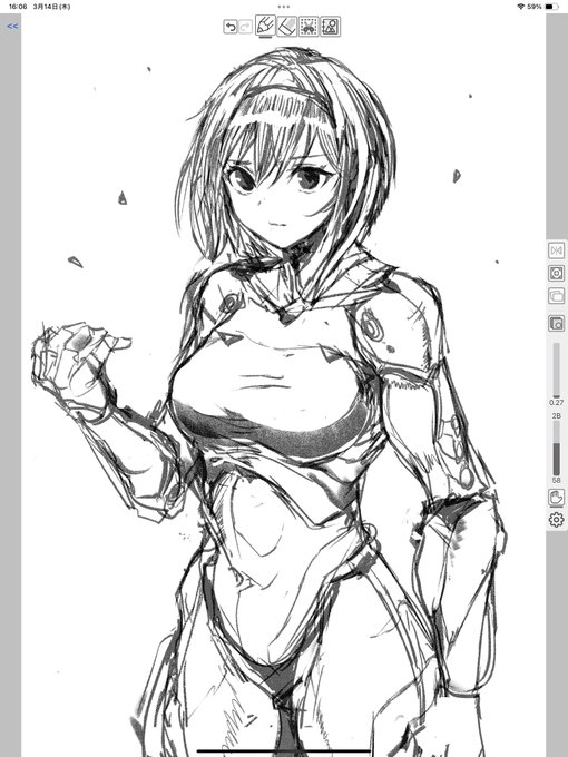 「1BitPencil」というお絵描きツールを試しました。
カーブの感じは凄くなめらか。
自分の場合は傾きの影響でいきなり線が太くなったりしたけど多分オプションでなおる。 