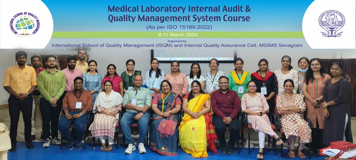 _mgims's tweet image. The Internal Quality Assurance Cell (IQAC) of MGIMS Sevagram conducted a 4-day Medical Laboratory Internal Audit and Quality Management System Course from 8-11 March 2024. Read More: mgi.ms/iqac

#iqac