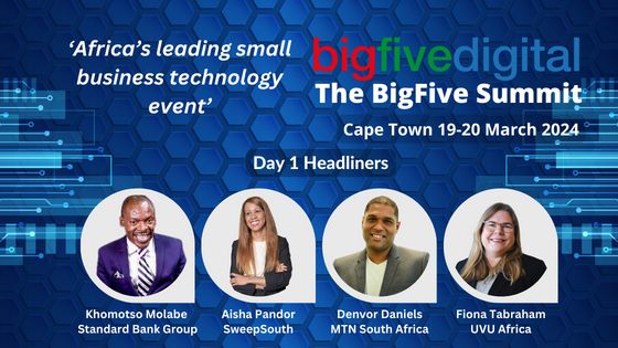 Almost time for the <a href="/Big5Digital/">BigFive Digital</a> Summit! Our Chief Executive Officer, Fiona Tabraham, will be a headline speaker at this exciting event. Use our discount code, "UVU" to receive R500 off your ticket. Click here: qkt.io/laNIFj
#BigFiveSummit #CAPACITI #SmallBizTech