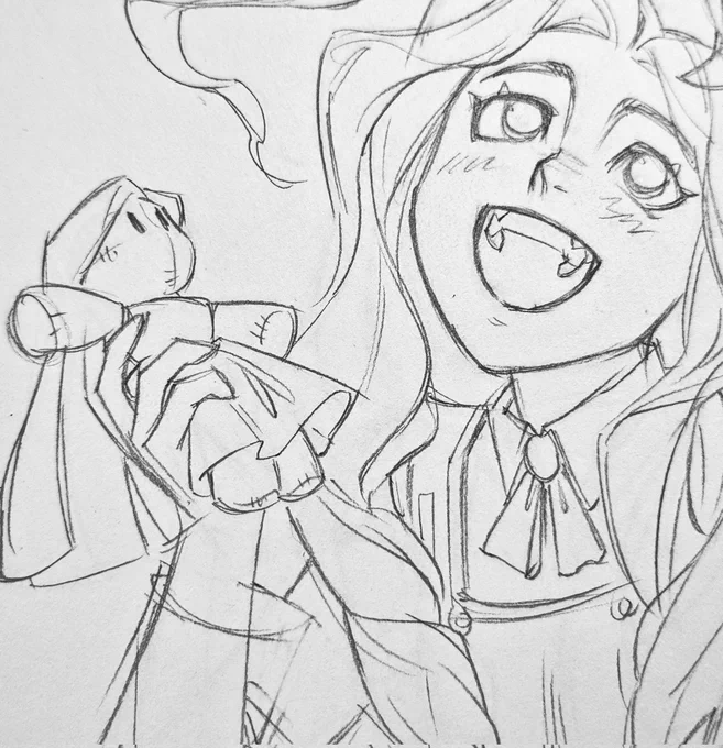 Made a couple sketches for myself on a break from comms
I want to try make them into full works, because I so rarely make something full for myself with my favorite babies 😭 