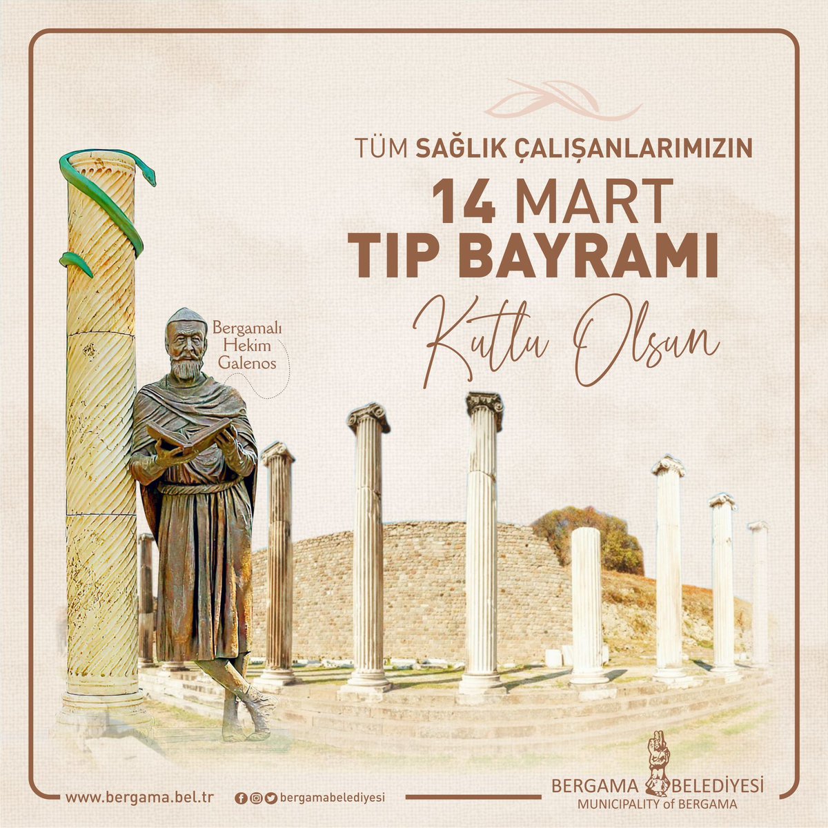 14 Mart Tıp Bayramımız kutlu olsun 🥼

Dünyada, sağlığın döneminde başkenti olan bu topraklarda ilk büyük hastane Asklepion kurulmuş, ilk psikoterapi ve doğal tedavi yöntemleri geliştirilmiş, ilk farmakoloji bulunmuştur.