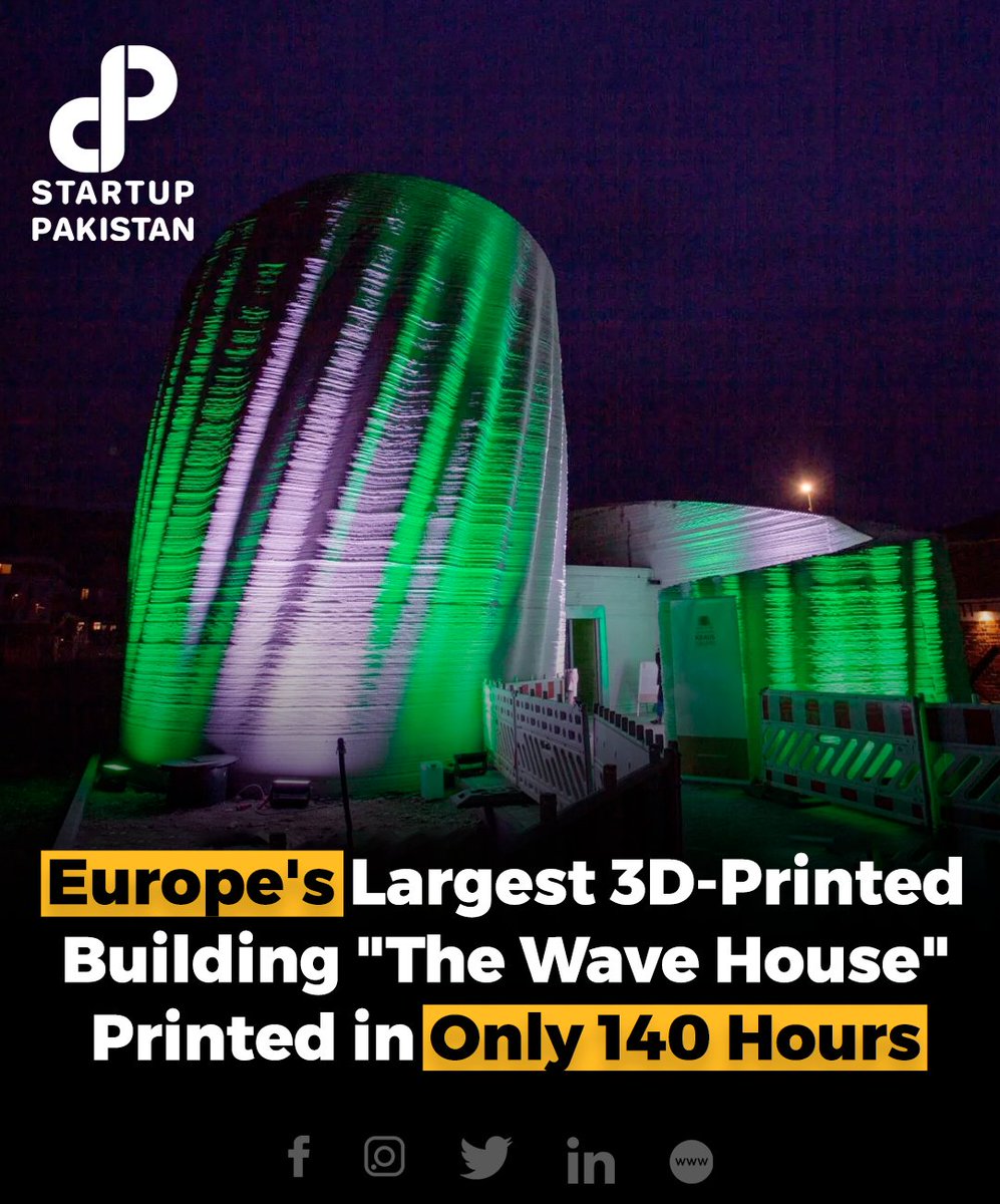 PakStartup's tweet photo. Data centers are often associated with drab and uninteresting concrete exteriors, characterized by sparse windows. While this mundane design is primarily a result of safety regulations.
#Largest3D #thewavehouse #printedbuilding https://t.co/EyIy3kTPin