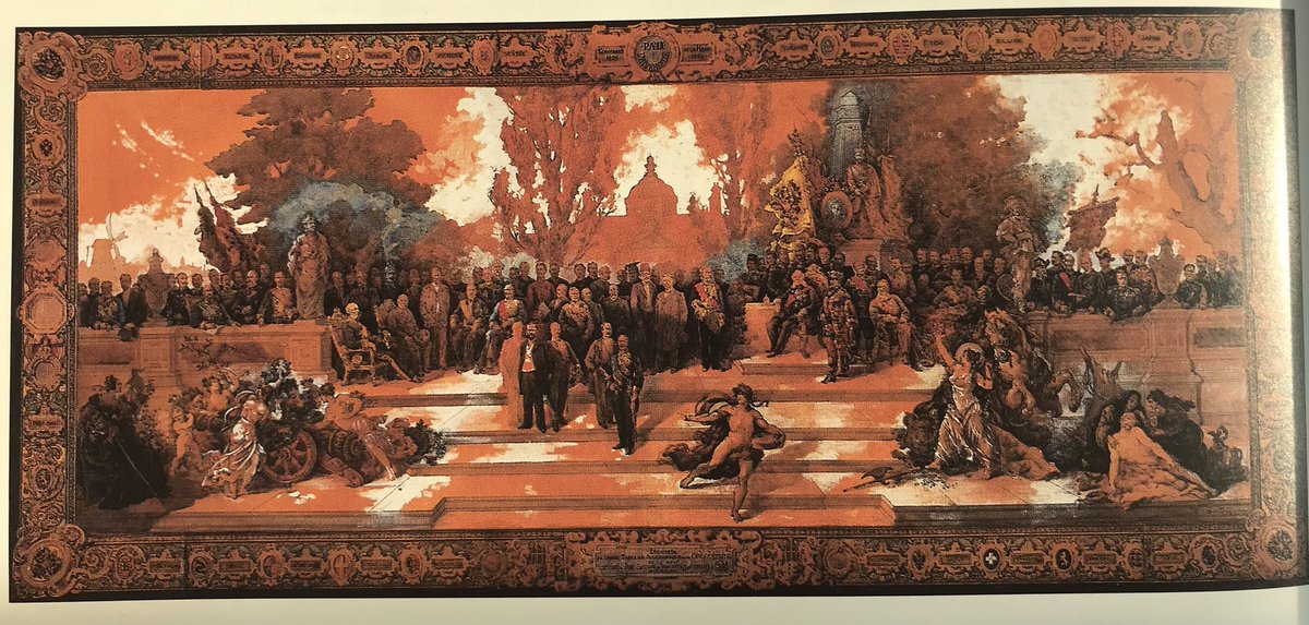 Great pieces of art about diplomacy. Adding “Tableau commémoratif de la conférenece’ by Charles Toché (1902), in honour of the 1899 Hague Peace Conference.