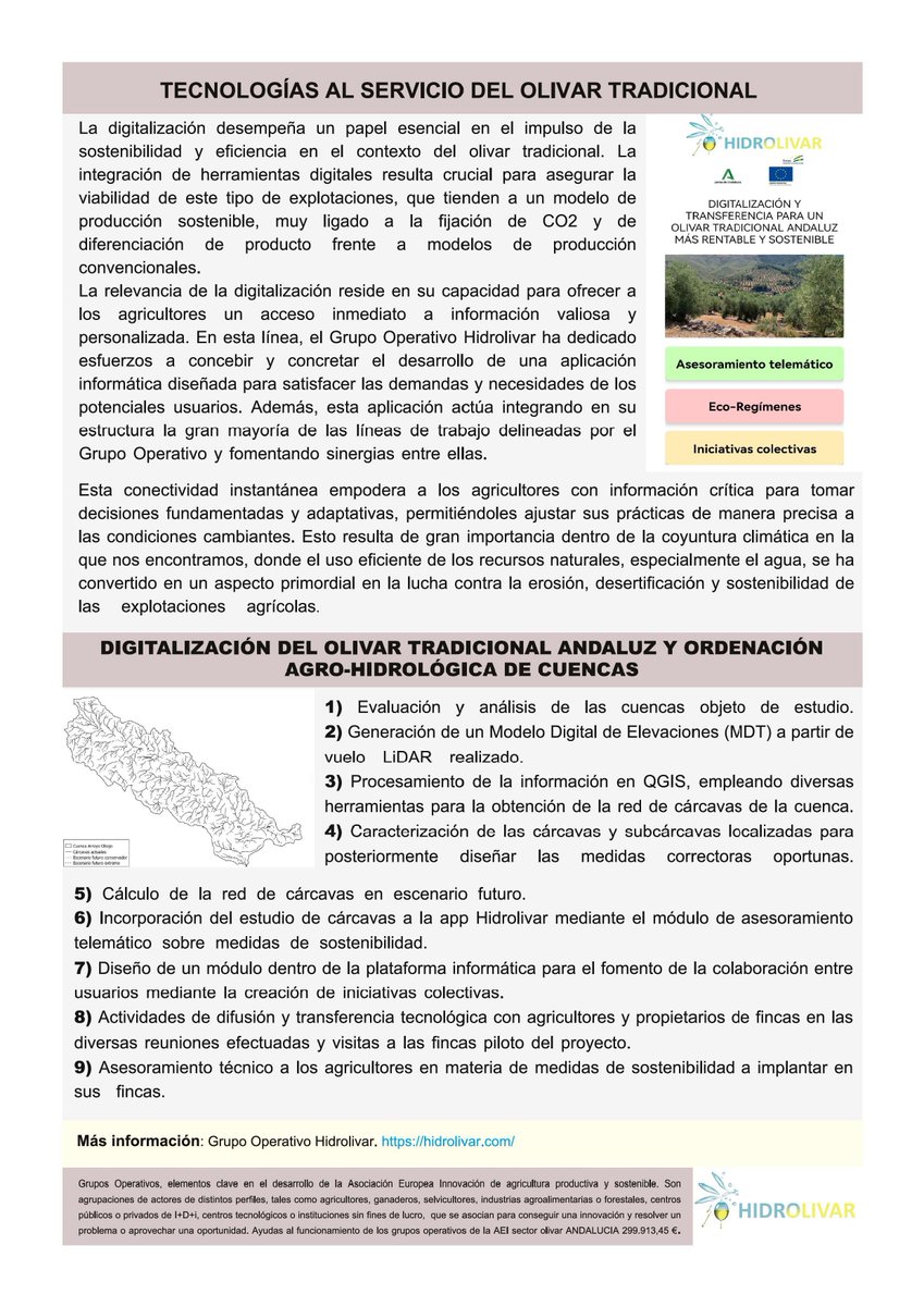 HIDROLIVAR's tweet photo. #FactSheet HIDROLIVAR

#Digitalización para la gestión #AgroHidrológica de cuencas

#olivartradicional https://t.co/VrjUF5O7cB