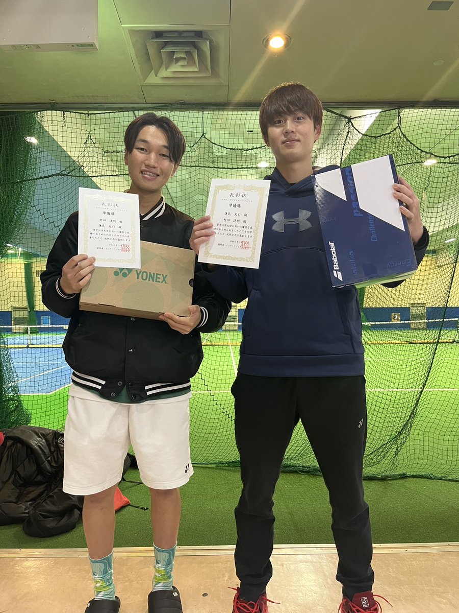 ISTENNIS's tweet photo. 今日は関同連☓ISコラボスプリングダブルスでした!
ハイレベルな試合ばかりで見応えありましたよ👍
ラケット抽選会も盛り上がりましたね🤩

試合結果
優勝　丸岡草太、光谷孝文
準優勝　蓮見友羽、村田滉明
３位　北村優多、畑来晴
４位　伊藤将臣、村上慶

おめでとうございます🎊 https://t.co/nOEPMywwHu