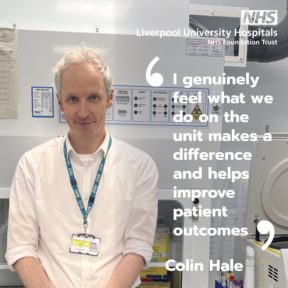 'My role is challenging and enjoyable. It’s a fast paced, busy environment, working with a great team, I really enjoy how varied the work can be'. Colin Hale, Laboratory Manager The Liverpool CRF @NIHRCRF_Lpool 🔬 Get involved in research : shorturl.at/csyM4 #HCSWeek24