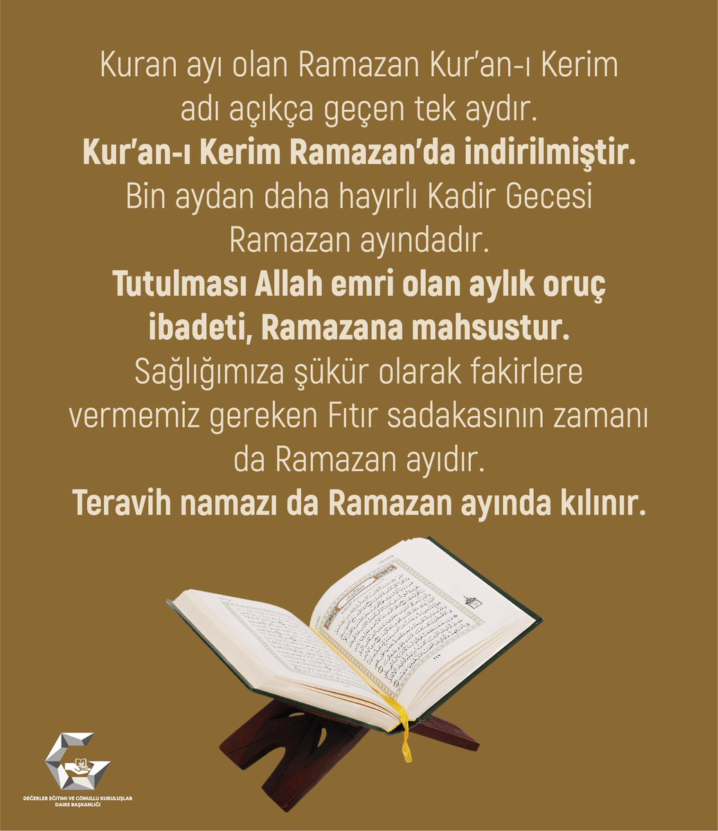 GBBDEGKUR's tweet photo. “Ramazan ayını diğer aylardan ayıran özellikler nelerdir?”

Arkadaşlarımız sizler için derledi.🙂📚 https://t.co/EZPBZJ1zzl