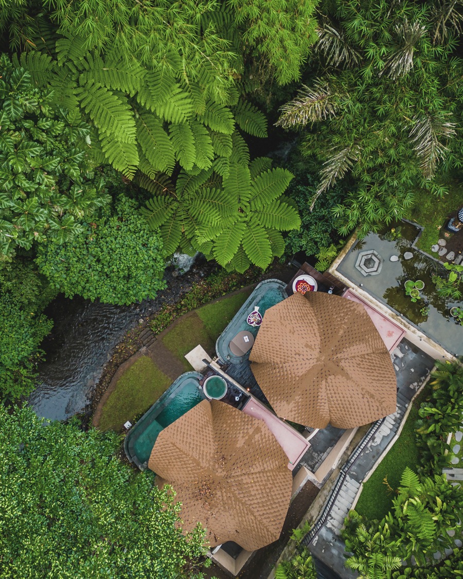 Feel the gentle sway of the river's rhythm as it soothes you at @AksariUbud newest Riverside Villa.