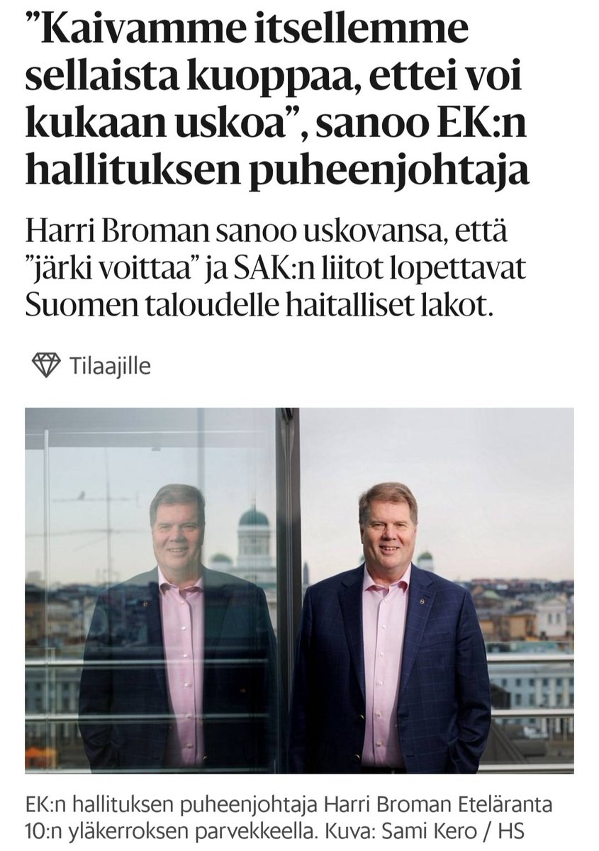 kohonenolli's tweet photo. Tässä on Harri. 

Hän tienasi vuonna 2022 noin puoli miljoonaa euroa kuussa, kuusi miljoonaa vuodessa.

Harrin mielestä on ongelma, että pari tuhatta kuussa palkkaa saava saa palkan ensimmäisestä sairaslomapäivästä.

Reilua. https://t.co/jm9OUuw09p