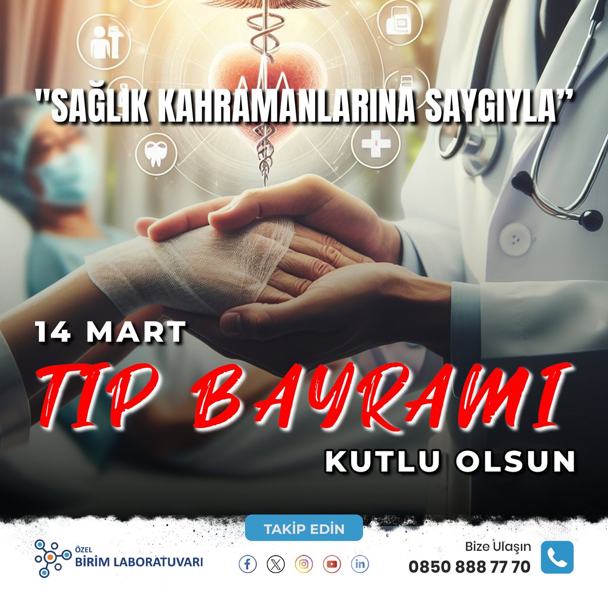 BirimLab's tweet photo. Uykusuz geceleri, yorucu nöbetleri ve fedakarlıkları ile hayat kurtaran tüm sağlık kahramanlarımıza minnettarız.
Tüm sağlık çalışanlarının 14 Mart Tıp Bayramı'nı kutlar, sağlık ve esenlik dileriz.
🔗 #14mart #TıpBayramı #Doktor #Hemşire #SağlıkÇalışanları #Sağlık https://t.co/5kuKaeMg5M