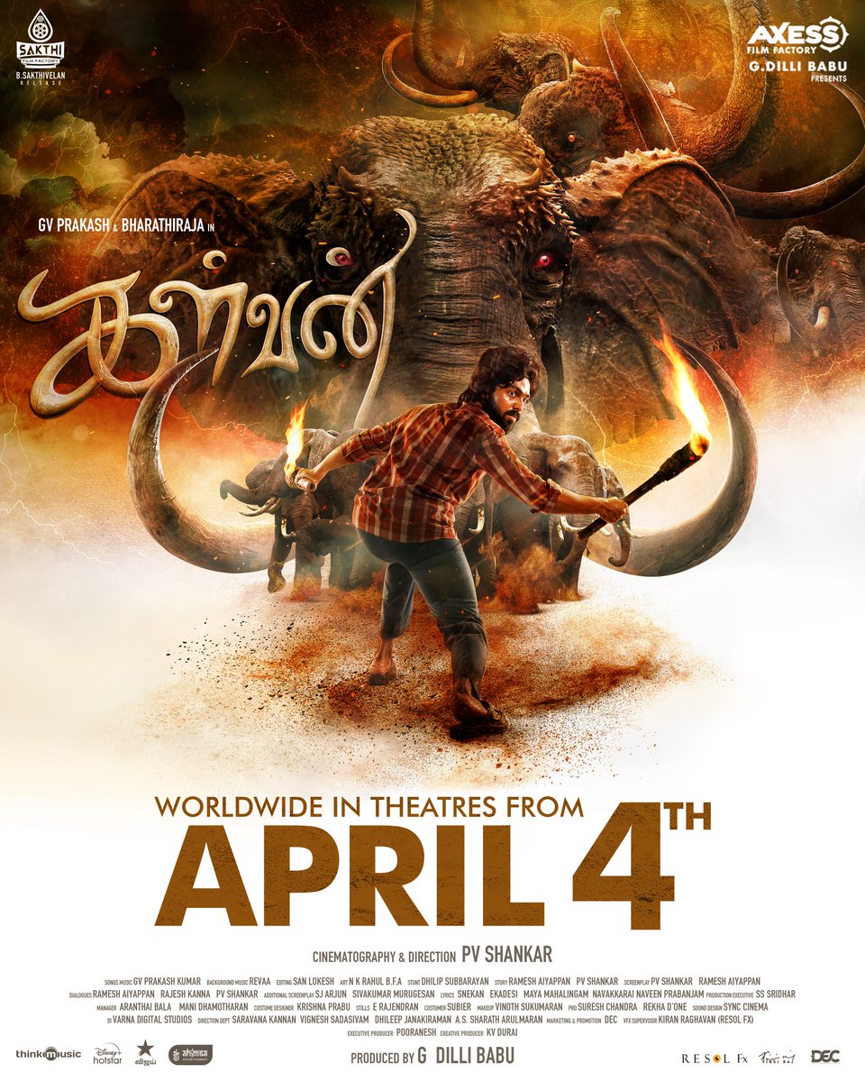 Axess film factory (@axessfilm) on Twitter photo Lock your hearts, #Kalvan is coming to steal the show on April 4, 2024, And Prepared to be robbed of your boredom✨
#KalvanFromApril4th
Link- youtu.be/jdcchaO3u4M
A <a href="/gvprakash/">G.V.Prakash Kumar</a> Musical 🎶
Background Score <a href="/revaamusic/">Revaa Music</a>
<a href="/offBharathiraja/">Bharathiraja</a> <a href="/AxessFilm/">Axess film factory</a> <a href="/Dili_AFF/">Dili</a> <a href="/pvshankar_pv/">p.v.shankar</a> Lock your hearts, #Kalvan is coming to steal the show on April 4, 2024, And Prepared to be robbed of your boredom✨
#KalvanFromApril4th
Link- youtu.be/jdcchaO3u4M
A <a href="/gvprakash/">G.V.Prakash Kumar</a> Musical 🎶
Background Score <a href="/revaamusic/">Revaa Music</a>
<a href="/offBharathiraja/">Bharathiraja</a> <a href="/AxessFilm/">Axess film factory</a> <a href="/Dili_AFF/">Dili</a> <a href="/pvshankar_pv/">p.v.shankar</a>