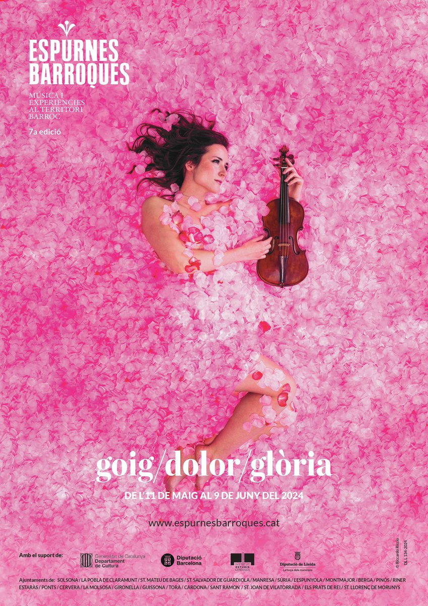 🌺 GOIG/DOLOR/GLÒRIA
7a. edició del Festival Espurnes Barroques

De l'11 de maig al 9 de juny.

🎫 Venda d'entrades: dilluns 18 de març a partir de les 10h.

⚜️ Entrades ja a la venda per als amics del festival!

ℹ️ Consulta la programació a:
ESPURNESBARROQUES.CAT