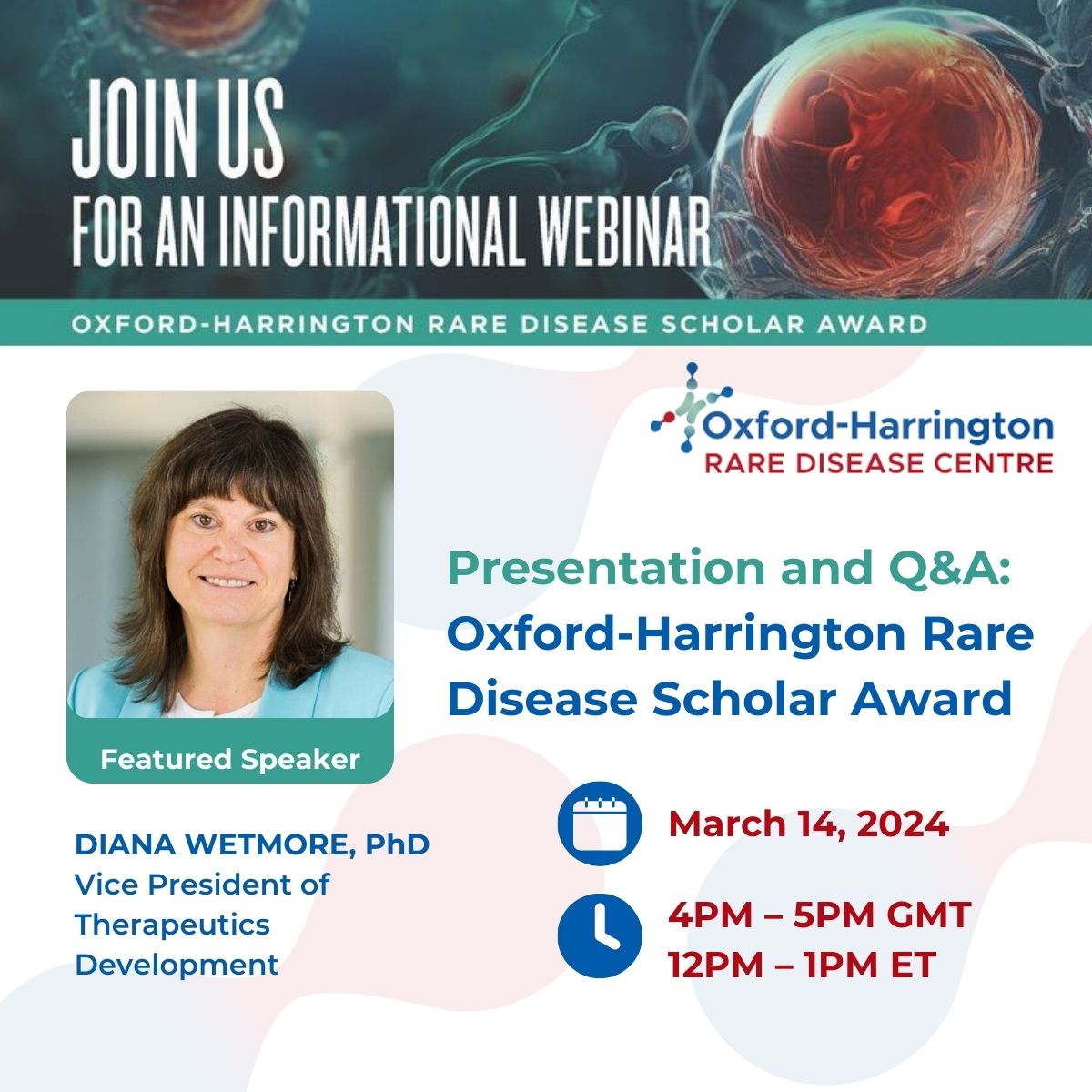 FUNDING CALL WEBINAR Join us today to hear more about our Oxford-Harrington Rare Disease Scholar Award, application deadline 26 March: bit.ly/3TzLVeH