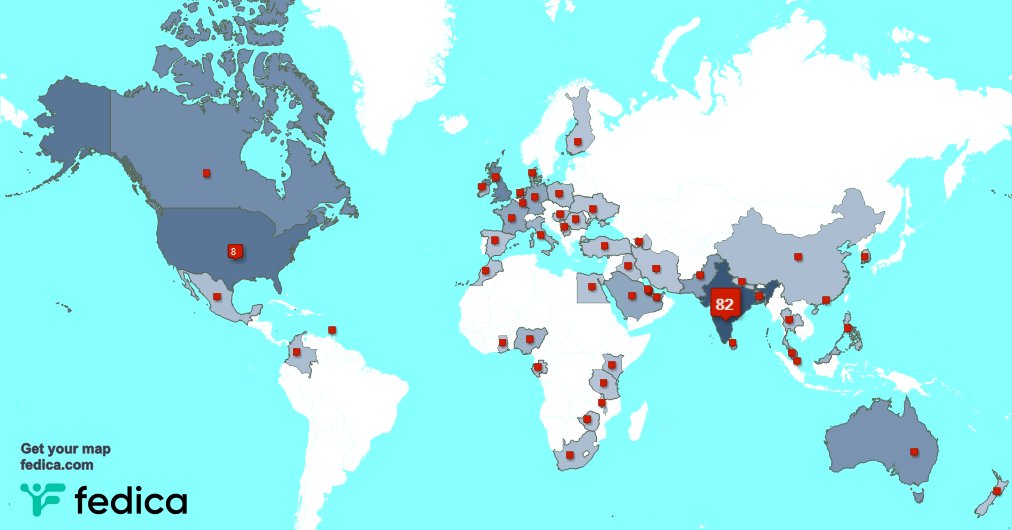 I have 4 new followers from India 🇮🇳 last week. See fedica.com/!RuchiChallu