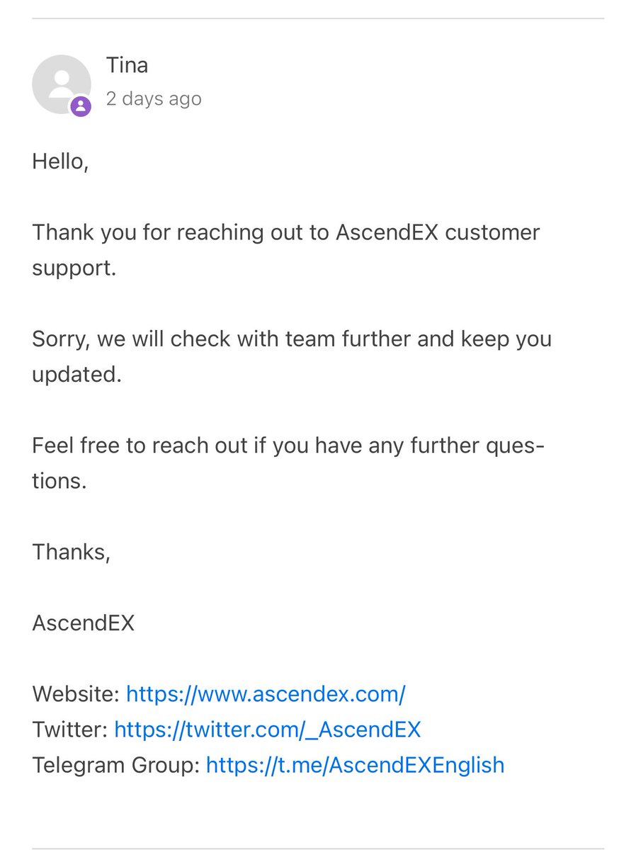 i_singhisking's tweet photo. @George_AscendEX @AscendEX_ @AscendEX_ @George_AscendEX  I have seen many users facing similar of  missing asset from #ascendex on telegram channel there is no help from #ascendex support on zendesk every time support team reply same response, is ascendex scamming people. #BTC #CryptoCommunity#ETH $BTC $ETH https://t.co/uJCPq0O3Tp