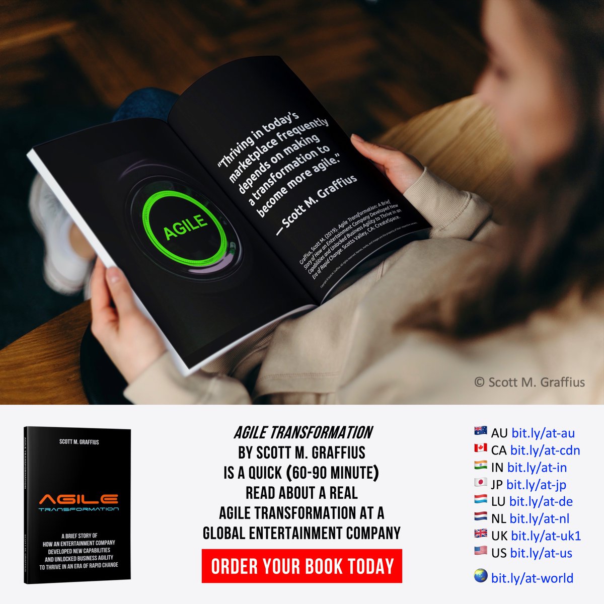 “Thriving in today’s marketplace frequently depends on making a transformation to become more agile.” — Scott M. Graffius, ‘Agile Transformation’  

Order your #AgileTransformation book today:

🇨🇦 Canada bit.ly/at-cdn
🌏 more countries bit.ly/at-world