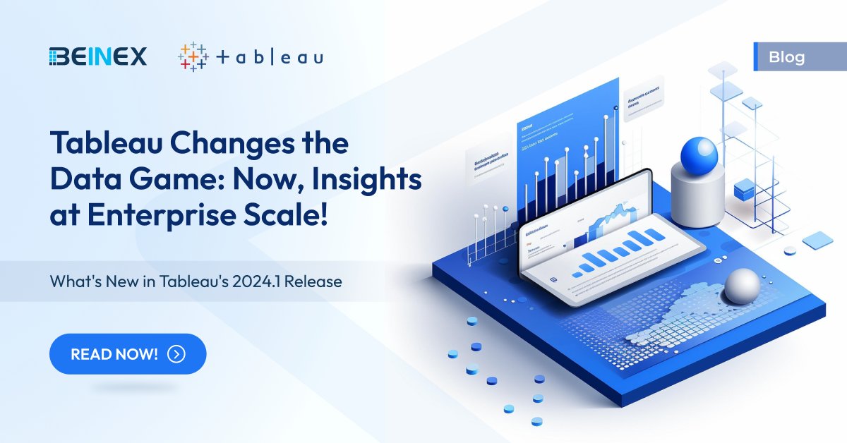 BeinexOfficial's tweet image. Tableau has launched its 2024.1 version. Supercharged with #TableauPulse, #MetricsLayer, and more, Tableau&apos;s new version enables you to scale #insights and maximize your data potential. Read more: bit.ly/49SW9wm
#beinex #tableau #partners #blog