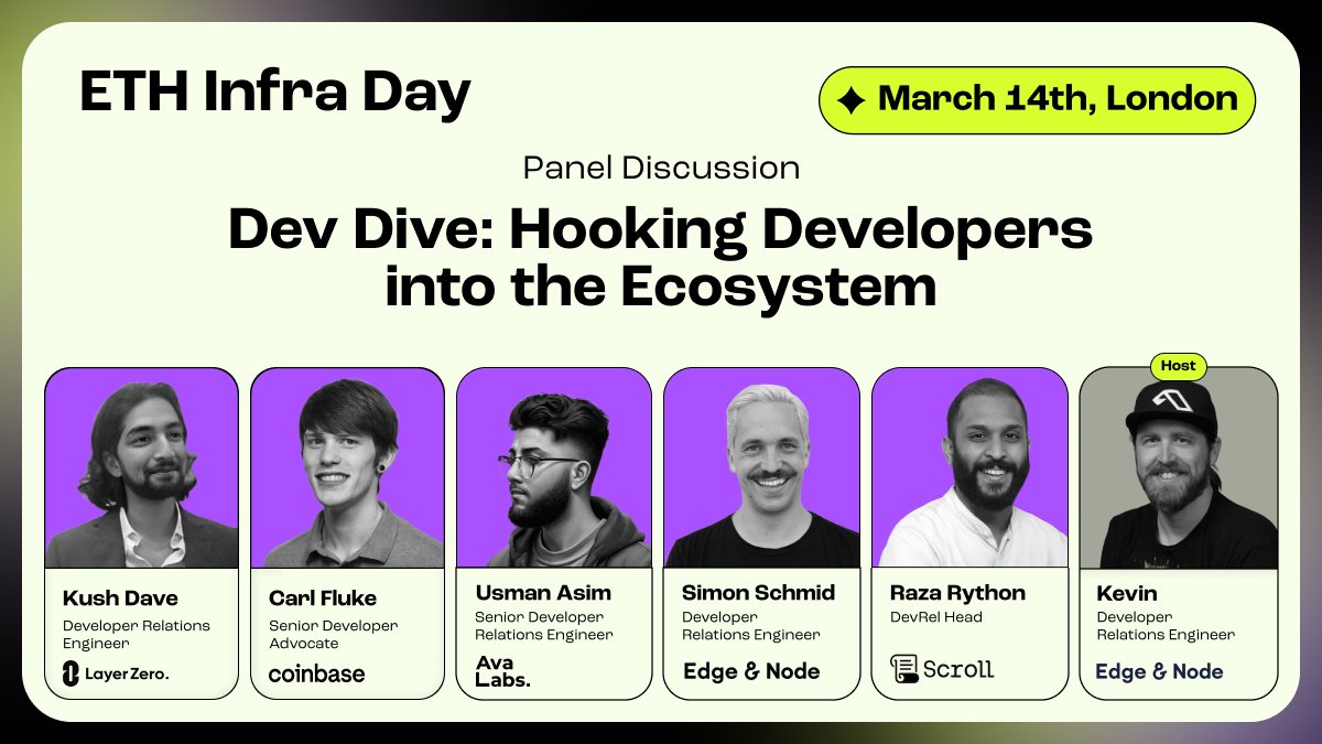 LayerZero_Core's tweet photo. Topic: "Dev Dive: Hooking Developers into the Ecosystem"

Speaker: @kushdave

Thursday (3/14), 7:20pm https://t.co/AH1wyed1mv