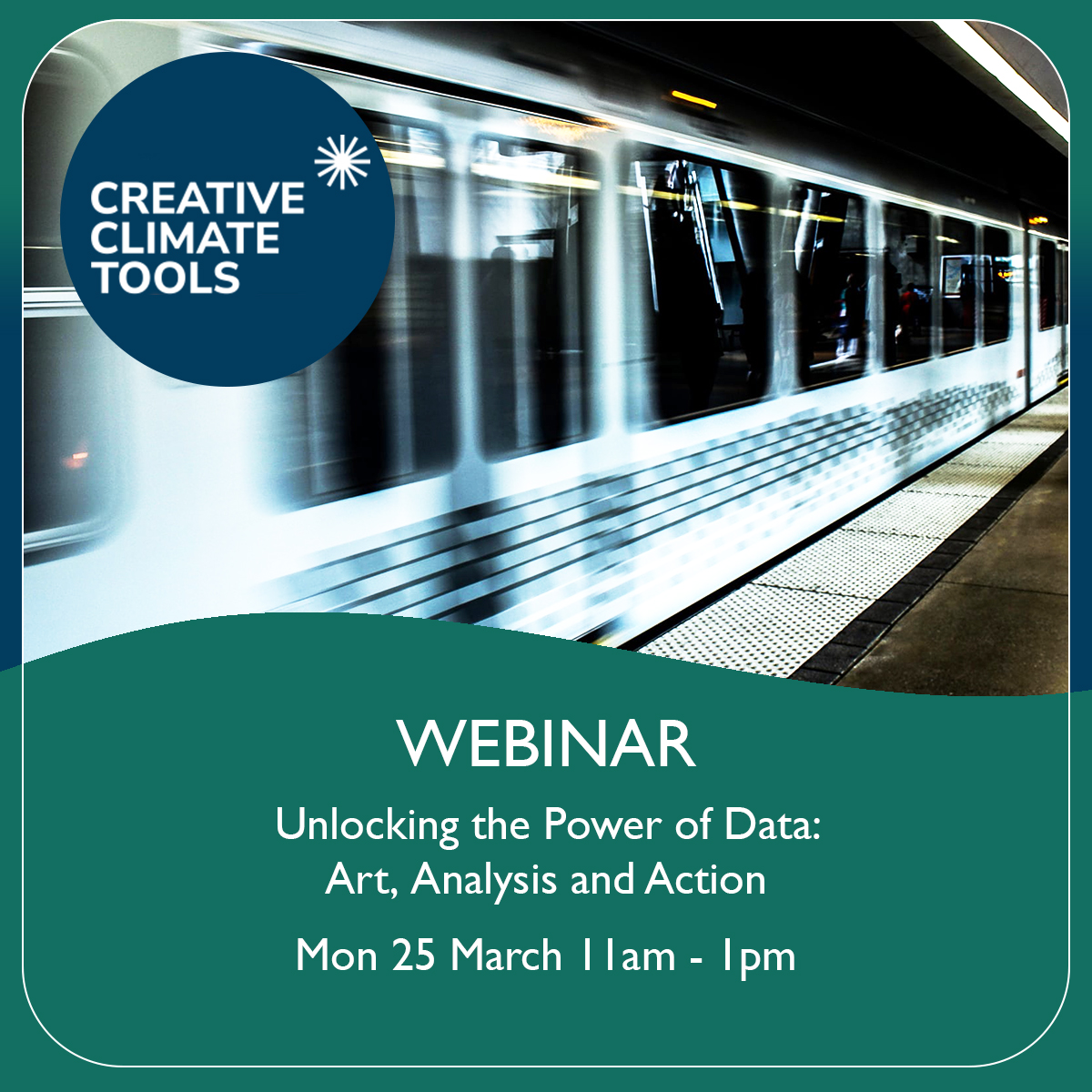 JuliesBicycle's tweet photo. Join us this month for our next Unlocking the Power of Data webinar.
We'll guide you through inputting data for your indirect (Scope 3) impacts into our #CreativeClimateTools - so focusing on audience travel, waste, home working etc.
Book your free place https://t.co/ZNssqsH7XD https://t.co/3u2Ly9Vn9X