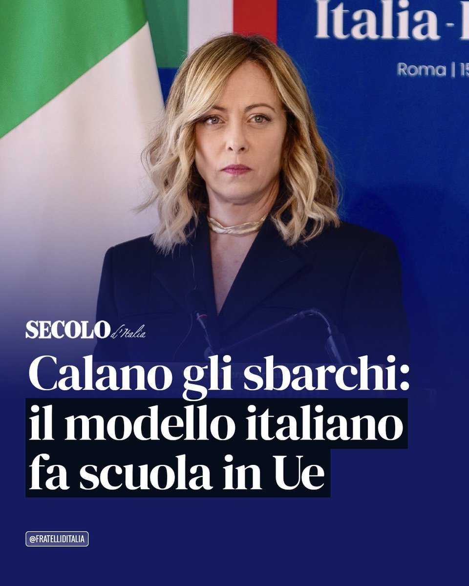 🔵 I dati riportano un crollo significativo degli sbarchi illegali in Italia, a dimostrazione del fatto che le misure adottate dal #GovernoMeloni, dagli accordi bilateri al contrasto ai trafficanti di esseri umani, stanno portando i frutti sperati.