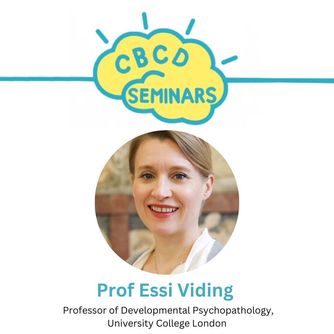 Don't miss our CBCD 🧠 seminar with Professor Essi Viding!! The topic of her talk is 'Disruptive Behaviour Disorders: The Poor Cousin of Children and Young People's Mental Health Research'. Follow the link to watch the recording online 🔗👇 birkbeck.cloud.panopto.eu/Panopto/Pages/…