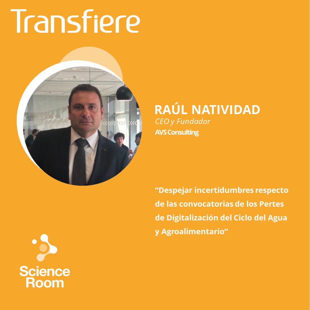 Foro Transfiere (@forotransfiere) on Twitter photo 🗣️ Raúl Natividad, CEO y Fundador de <a href="/ConsultingAvs/">AVS Consulting</a>, será uno de los participantes en el espacio #Science Room de #Transfiere 2024, que se celebra del 20 al 22 de marzo en <a href="/Fycma/">Fycma</a>.
➡️ Programa de #Transfiere : transfiere.fycma.com/programa/
📝 Inscripciones: fycma.servicioapps.com/w/transfiere/1….. 🗣️ Raúl Natividad, CEO y Fundador de <a href="/ConsultingAvs/">AVS Consulting</a>, será uno de los participantes en el espacio #Science Room de #Transfiere 2024, que se celebra del 20 al 22 de marzo en <a href="/Fycma/">Fycma</a>.
➡️ Programa de #Transfiere : transfiere.fycma.com/programa/
📝 Inscripciones: fycma.servicioapps.com/w/transfiere/1…..