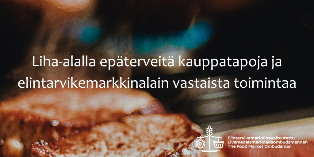 Liha-alan tuotteiden kaupassa ilmenee epäterveitä kauppatapoja ja elintarvikemarkkinalain vastaista toimintaa, selviää elintarvikemarkkinavaltuutetun toimiston syksyllä 2023 toteuttamasta kyselystä. 

Tutustu kyselyn tuloksiin verkkosivuillamme: ruokavirasto.fi/elintarvikemar…