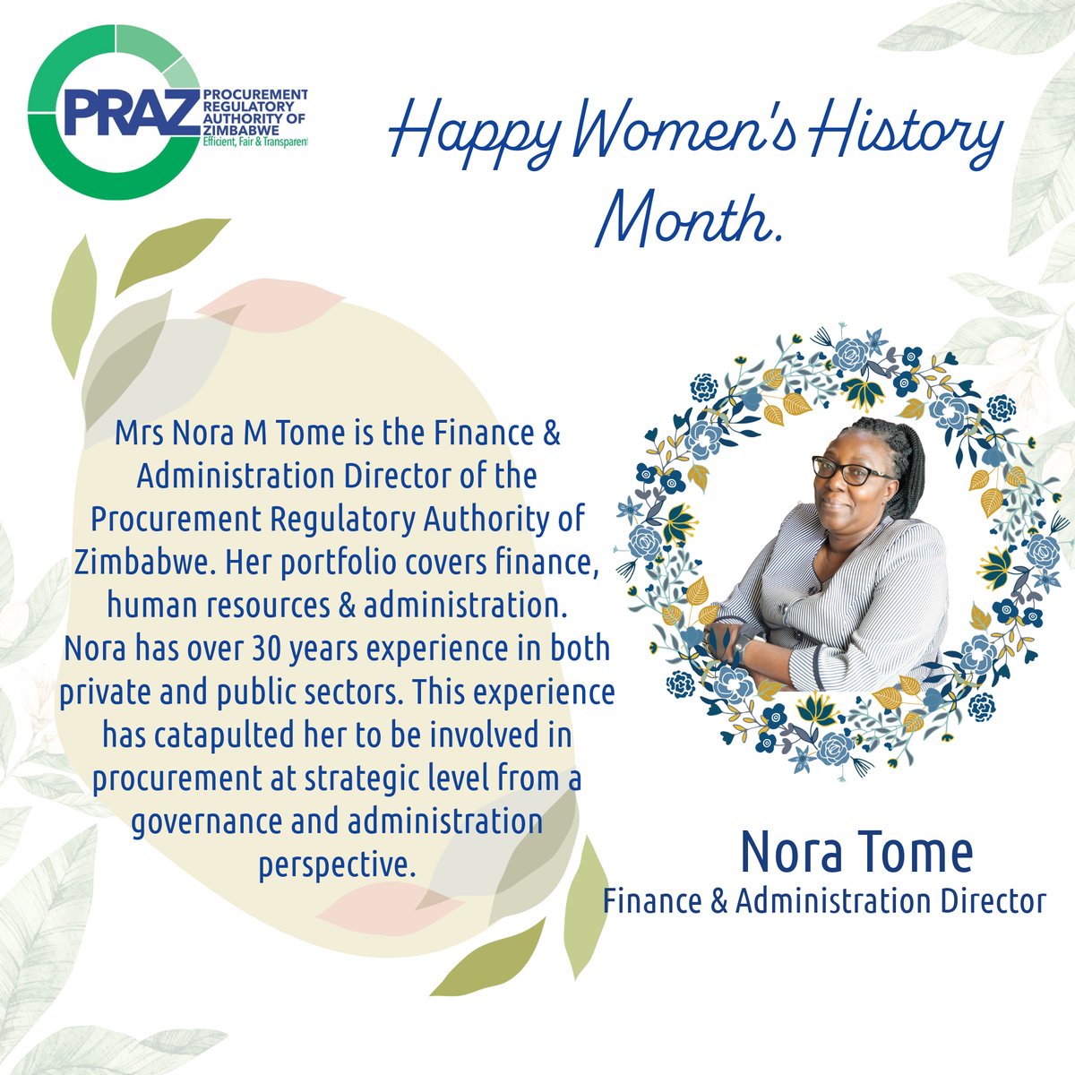Celebrating remarkable women in public procurement. Mrs. Nora M Tome is a humble leader of integrity, in the executive management. She is an accountable woman whose leadership is inclusive, adaptable and authentic. #InclusivityInPublicProcurement #InternationalWomensMonth2024