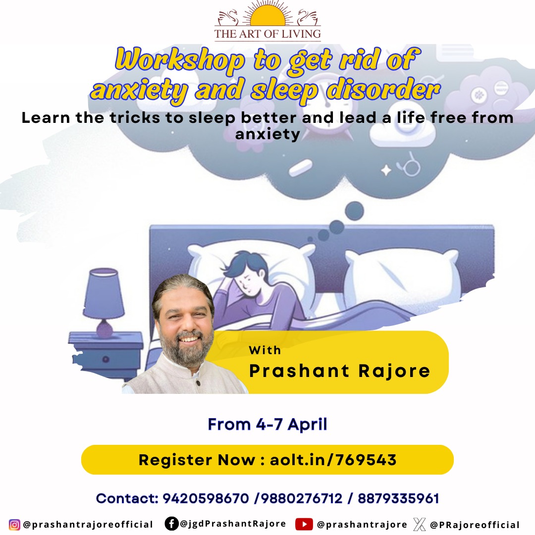 PRajoreofficial's tweet photo. Did you know... the activity we spend most of our life in is our sleep!

WHY GOOD SLEEP IS IMPORTANT?
Good sleep can help us relax, refresh and rejuvenate our body and mind. You are invited to join the Workshop to get rid of anxiety and sleep disorder.
Contact: 9420598670 https://t.co/WKDxG79AEI