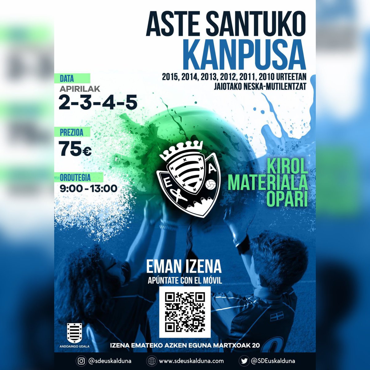 Gutxi falta da Aste Santuetarako eta hemen dugu iada kanpuseko izen-ematea. Animatu zaitezte gurekin egun hauek pasatzera! Ekintza ugari eta sorpresak izango ditugu!

#goraeuskalduna