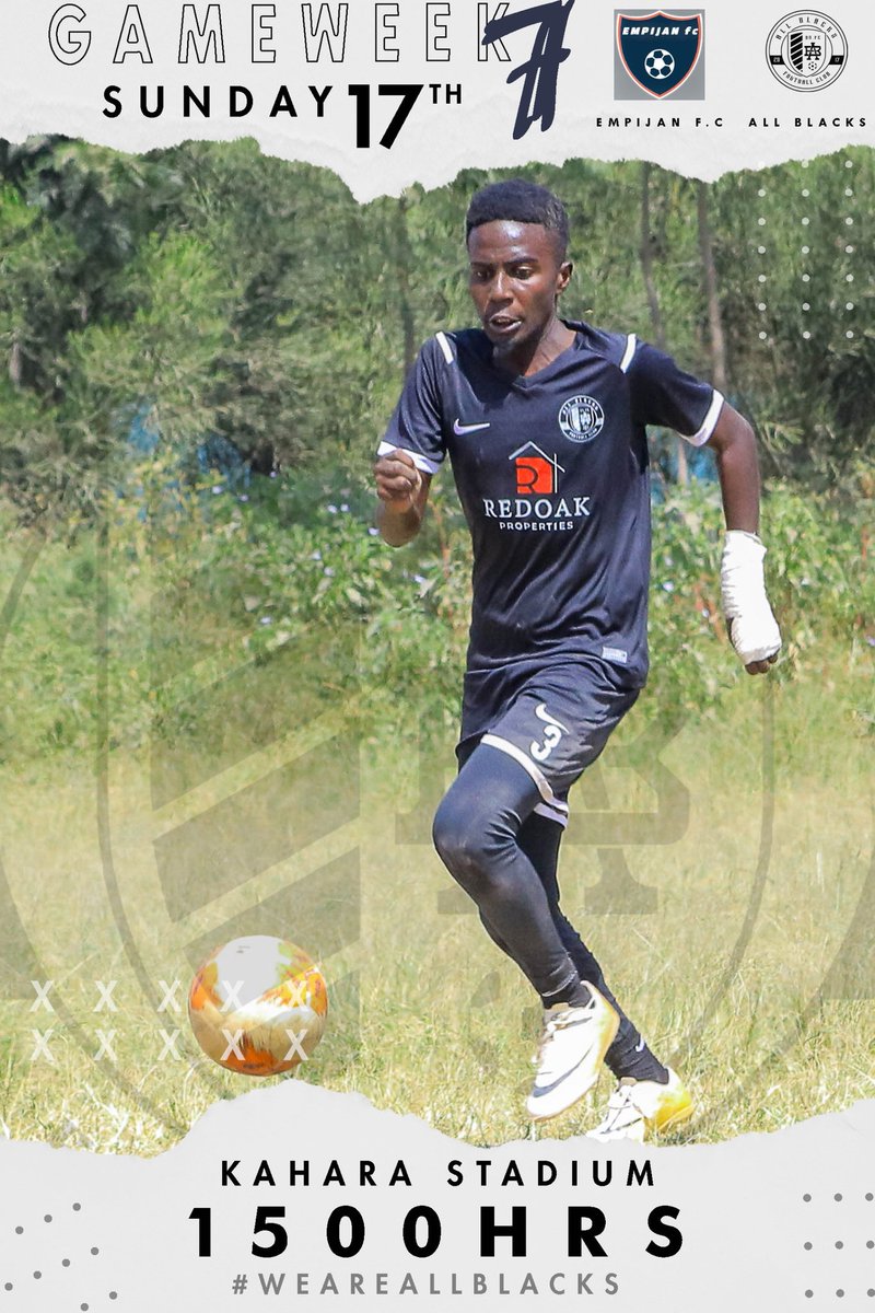 RongaiAllBlacks's tweet photo. This Sunday we visit EMPIJAN FC  at their ground in Kahara. 
Like Alex the Great, we will conquer and make them our followers
Tukutane uwanjani
kama kawa pasi hipiti kwa magoti 
#allblacksfc  #jazastadi #WeAreBlacks #rongaiallblacks #Weareallblacks #KajiadoCounty #sundayfootball https://t.co/DfWvVn0ziI