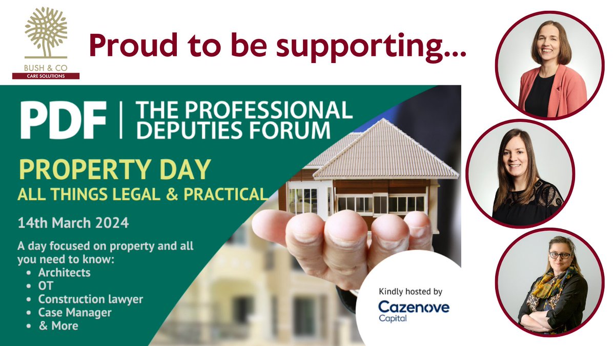 Proud to be supporting @ForumDeputies today. Vicky Jackson will share her knowledge & experience alongside Stacey Bryant @capacitylaw1 @EnableLaw. Emma Robinson & Danielle Marchant from Bush & Co Care Solutions will be on hand throughout the day with lots of self-care goodies!
