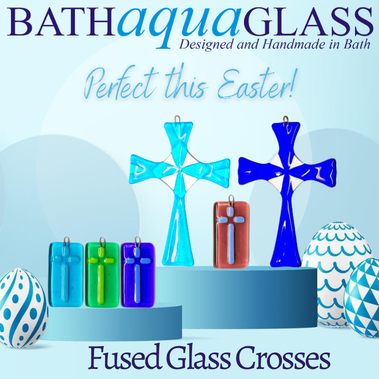 BathAquaGlass's tweet photo. This Easter, pick up and elegant fused glass cross.
These can be used as hangings or part of a centrepiece!
https://t.co/R3mXDHXPhM
#easter #cross #crosses #fusedglass #shoplocal #bathartisans https://t.co/flZzkzBhqn