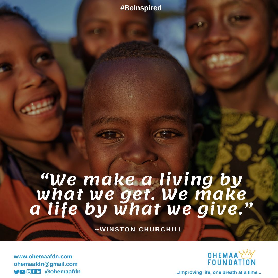 "We make a living by what we get. We make a life by what we give." - Winston Churchill
.
.
.
#ohemaafdn #wintonchurchill #charity #ghana #thenetherlands #ghanacharity #giving