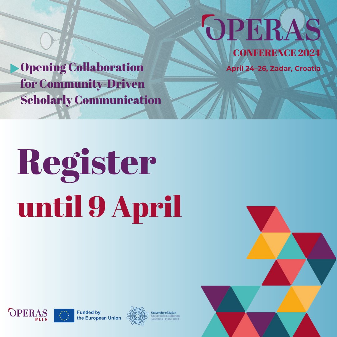 Remember to register: you have until 9 April to fill in your preferences for workshops and other activities at the #OPERAS2024 conference. You also have the chance to attend a FitSM training on the 23rd. 

Go to operas-eu.org/8140-2/ and guarantee your attendance! 

#OPERASRI