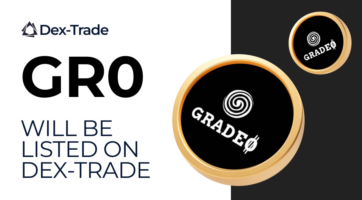 Grade0 (GR0) WILL BE LISTED ON DEX-TRADE 
dex-trade.com/news/gr0-will-…
We're excited to announce that a new coin, Grade0 (GR0), will soon be listed on Dex-Trade Exchange! This new coin will be available for trading on our platform in the coming days, and we can't wait for you to try